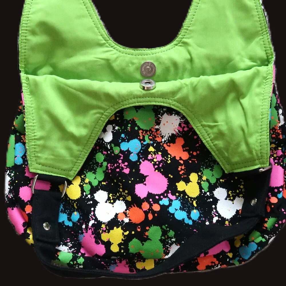 Disney Mickey Mouse Colorful Strap Handles HandBag Green Liner Pink Accent 2011 - Picture 11 of 11